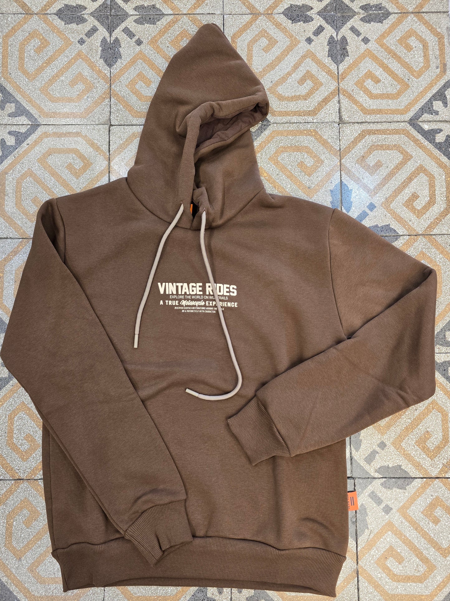 Felpa Cotone Felpato Cappuccio Stampa Dietro