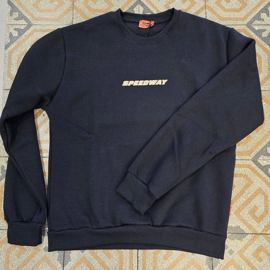 Felpa Cotone Felpato Stampa Dietro Nero