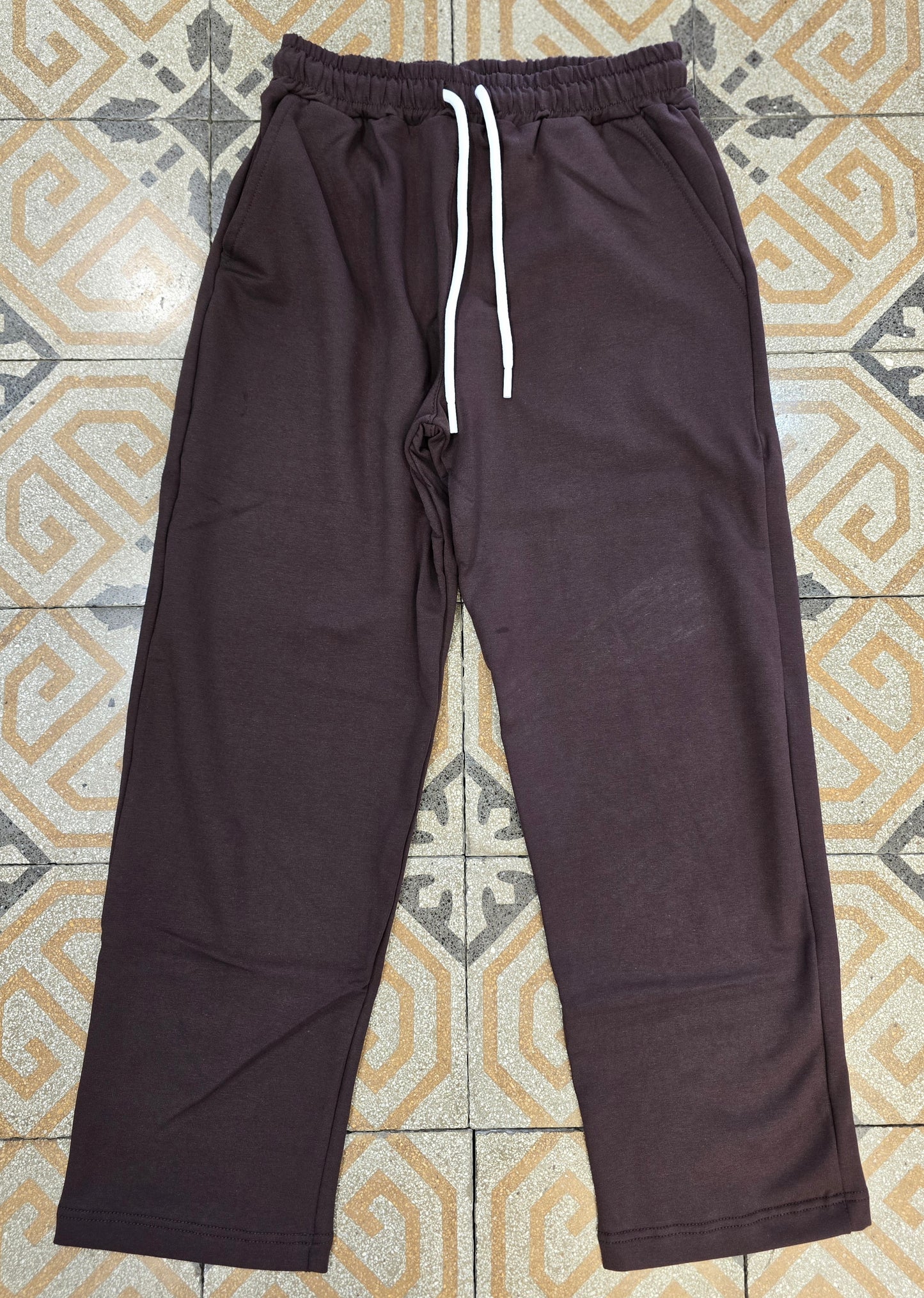 Jogger Cotone Felpato Dritto Senza Polsino Donna