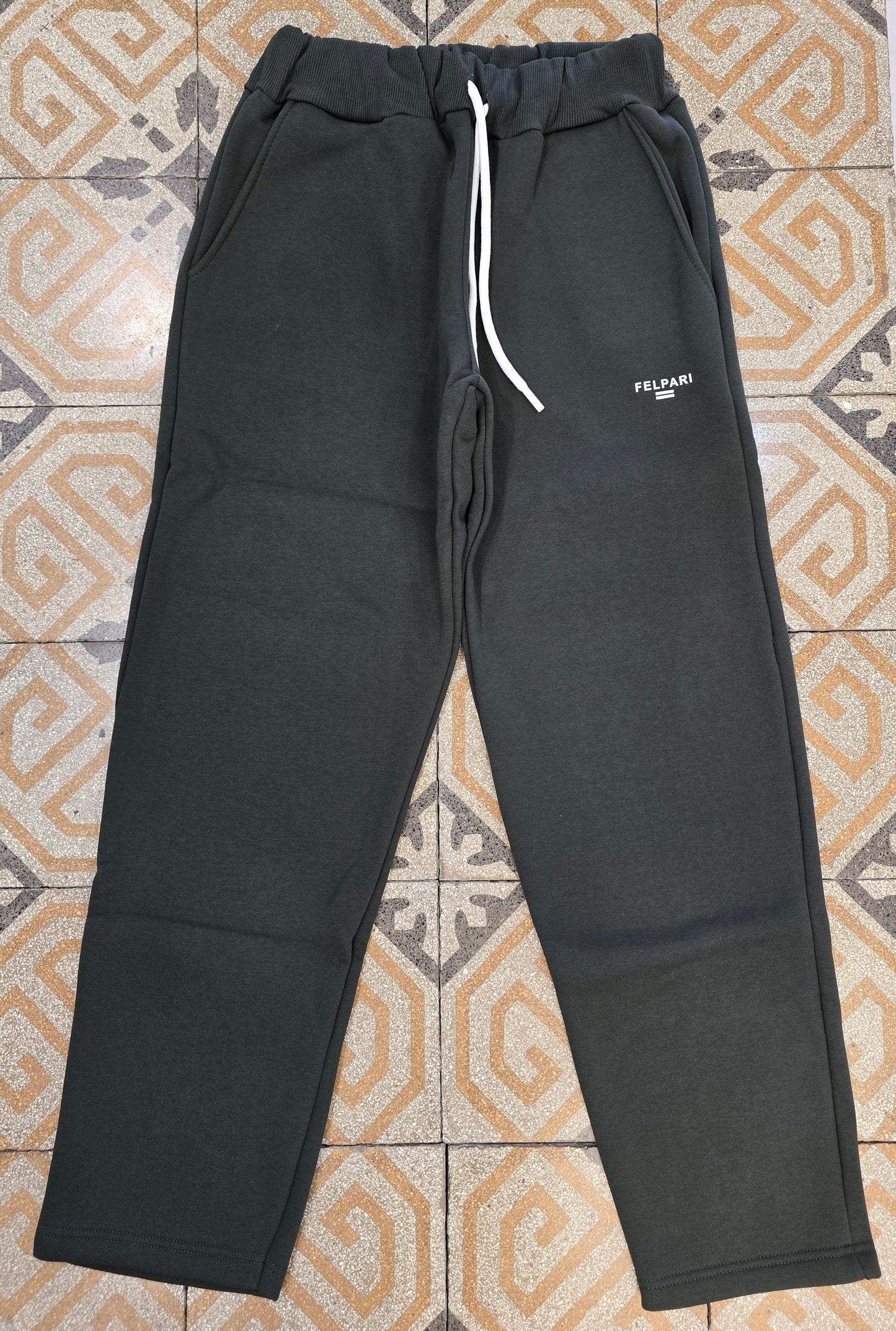 Jogger Felpa Felpata Dritto Senza Polsino Uomo