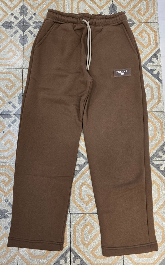 Jogger Felpa Felpata Dritto Senza Polsino Caffè