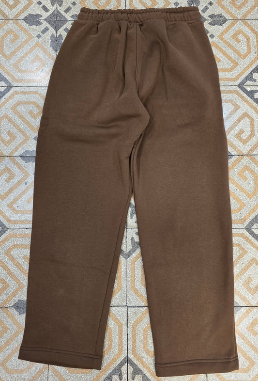 Jogger Felpa Felpata Dritto Senza Polsino Caffè