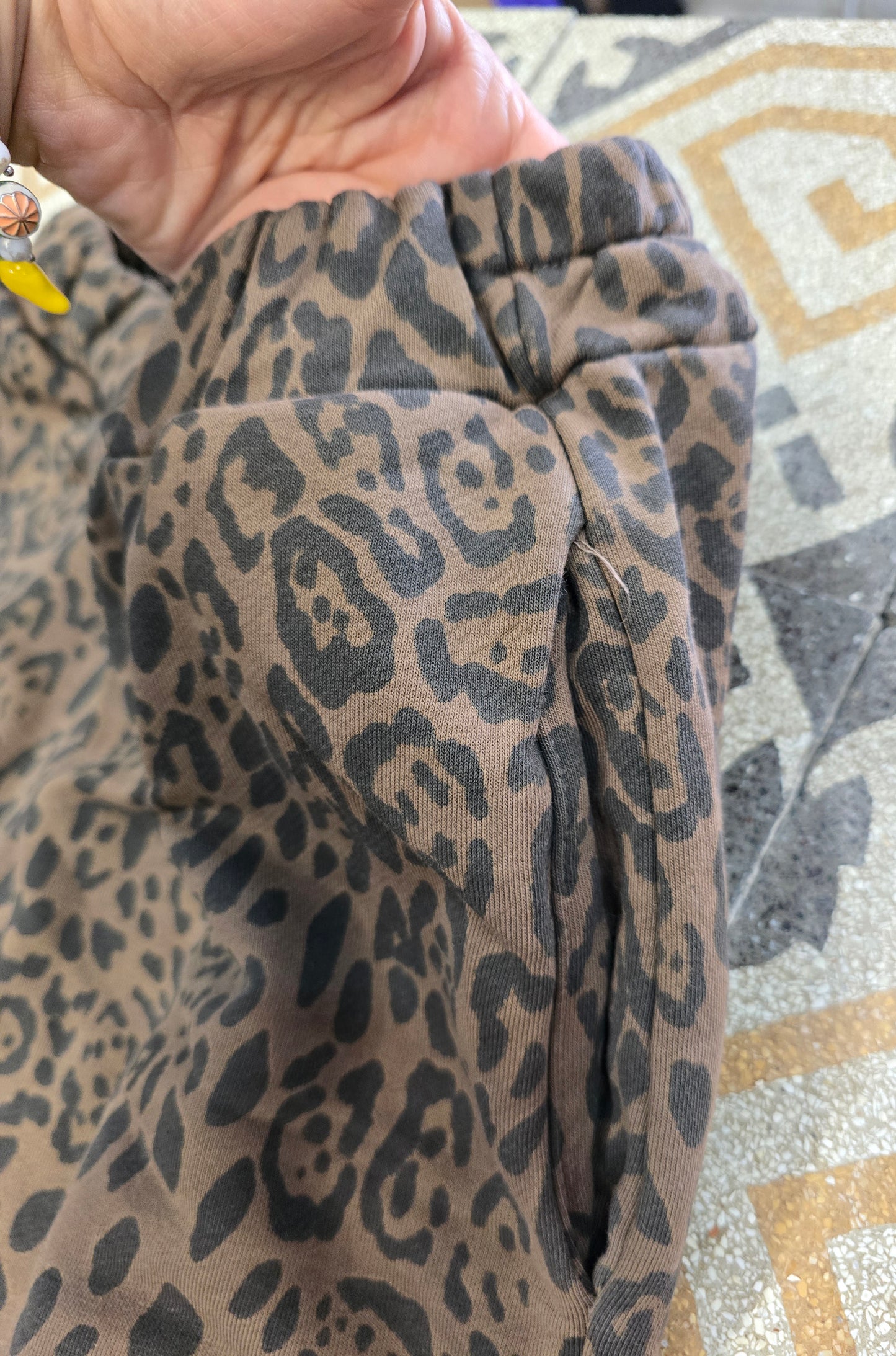 Pantalone Felpa Cotone Felpato Ovetto Elastico Vita