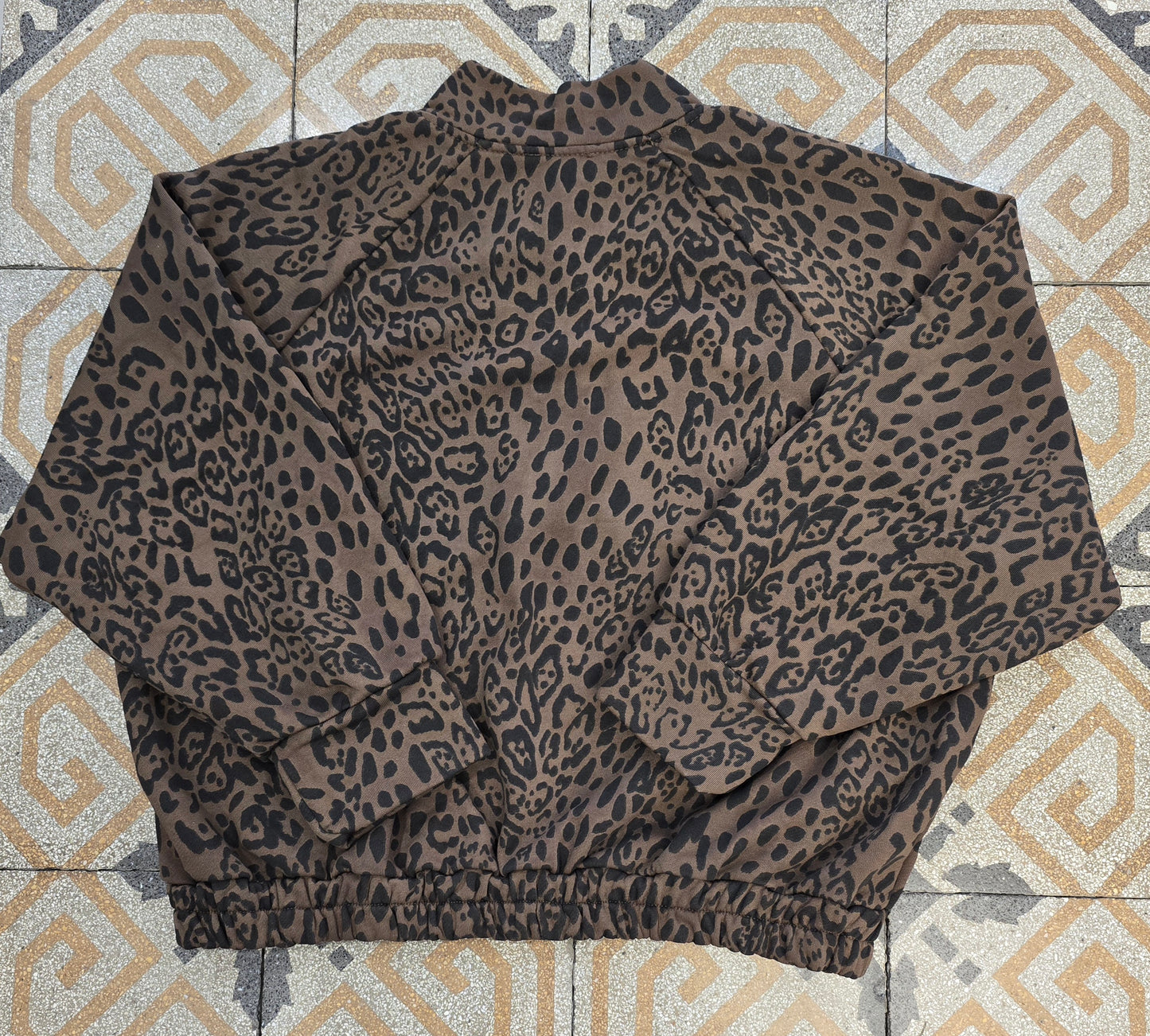 Bomber Felpa Felpata Cotone Stampa Animalier Taglia Unica