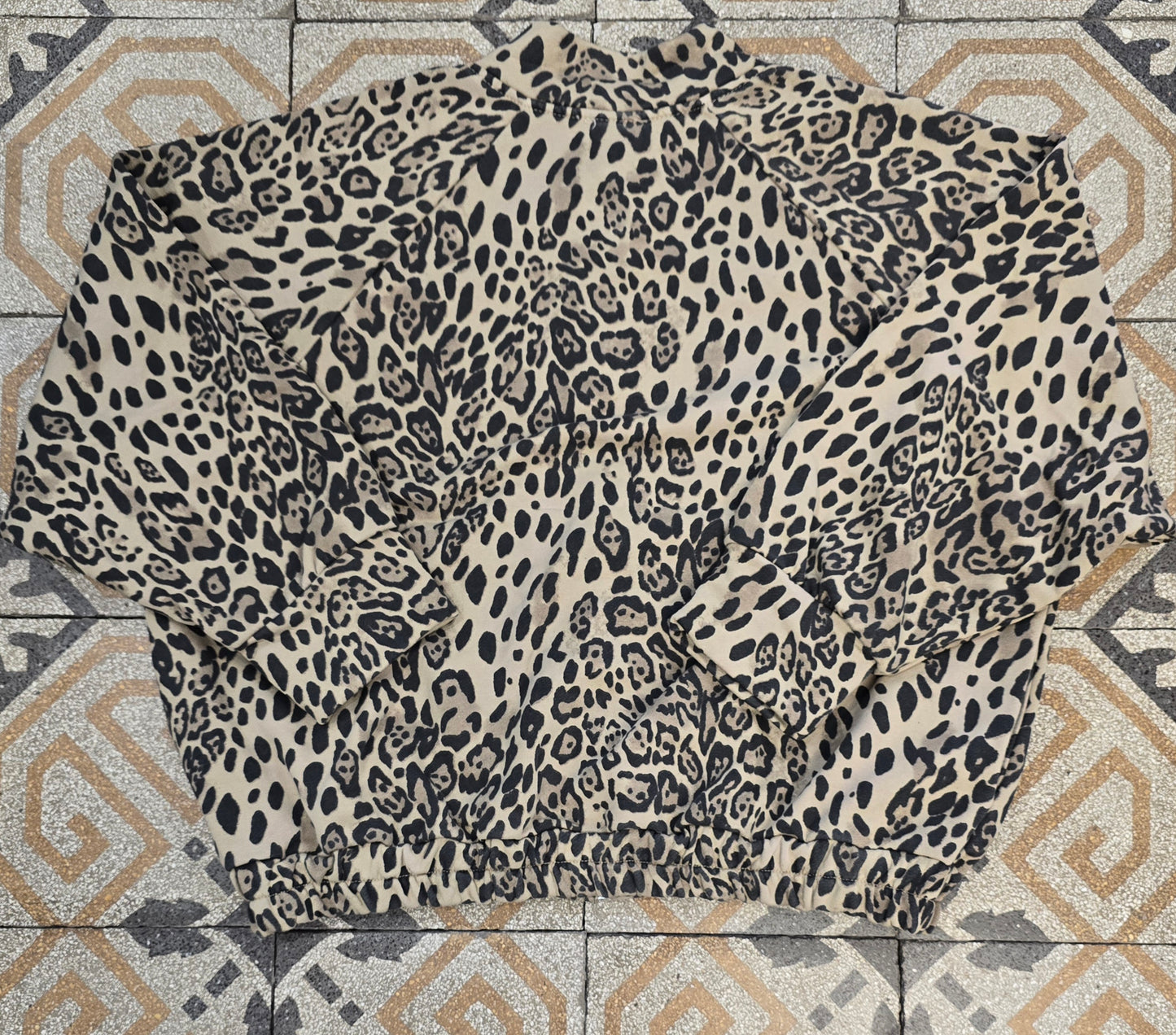 Bomber Felpa Felpata Cotone Stampa Animalier Taglia Unica