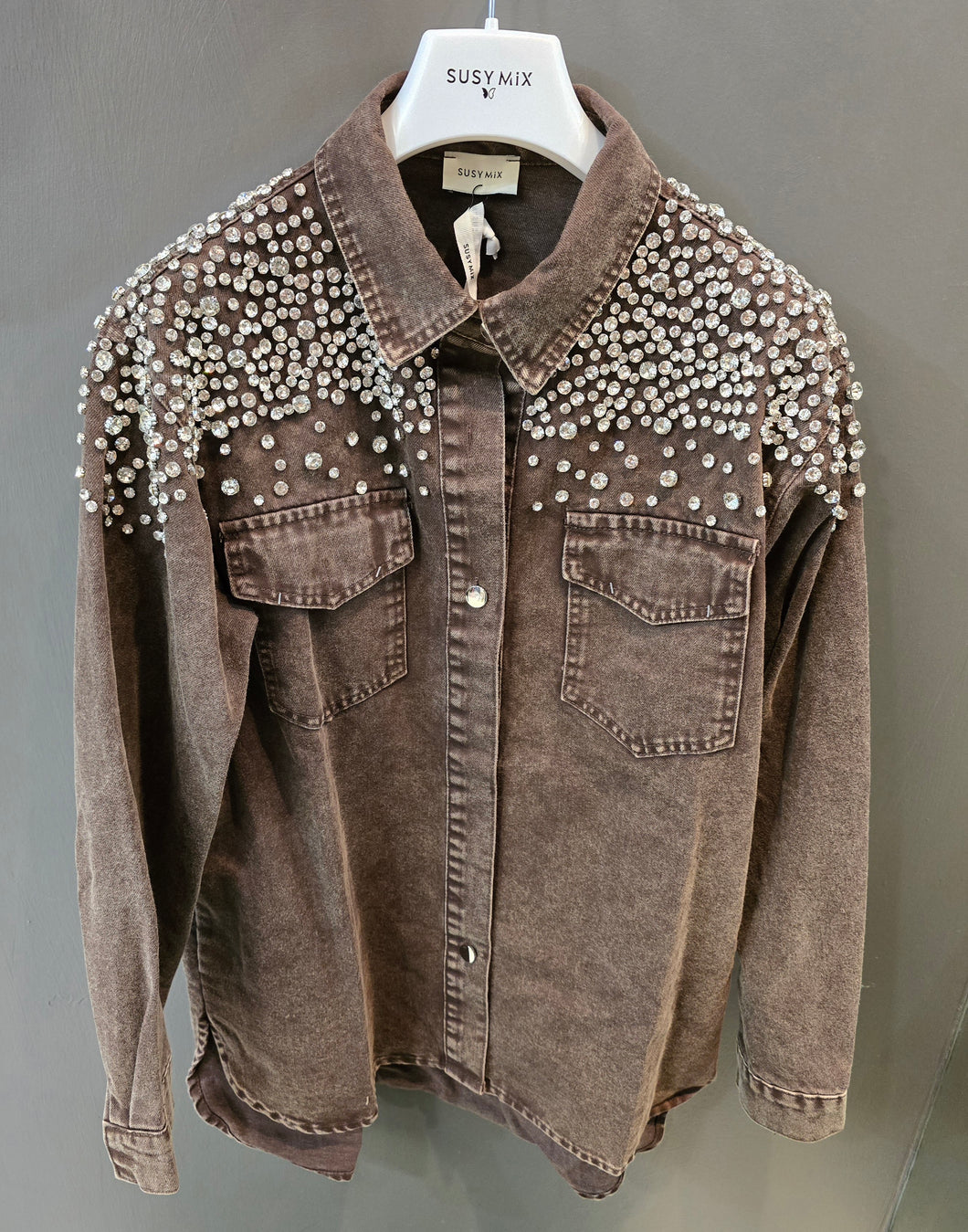 Giacca camicia strass