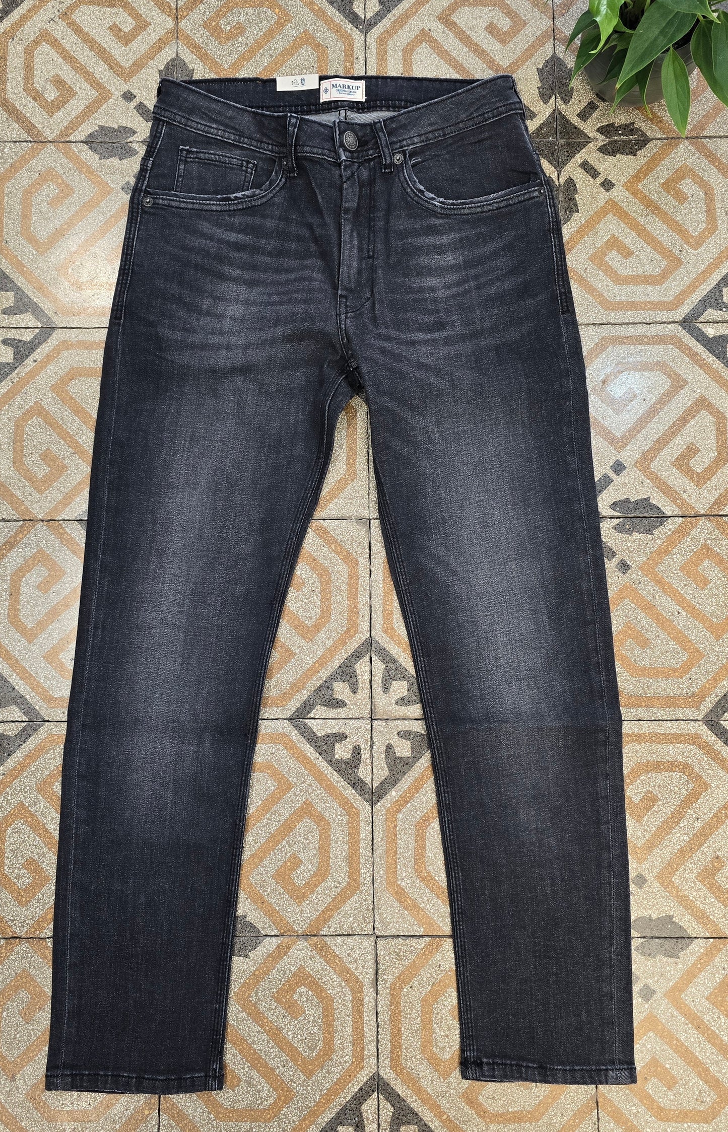 Jeans Elasticizzato Regular Fit Grigio Scuro