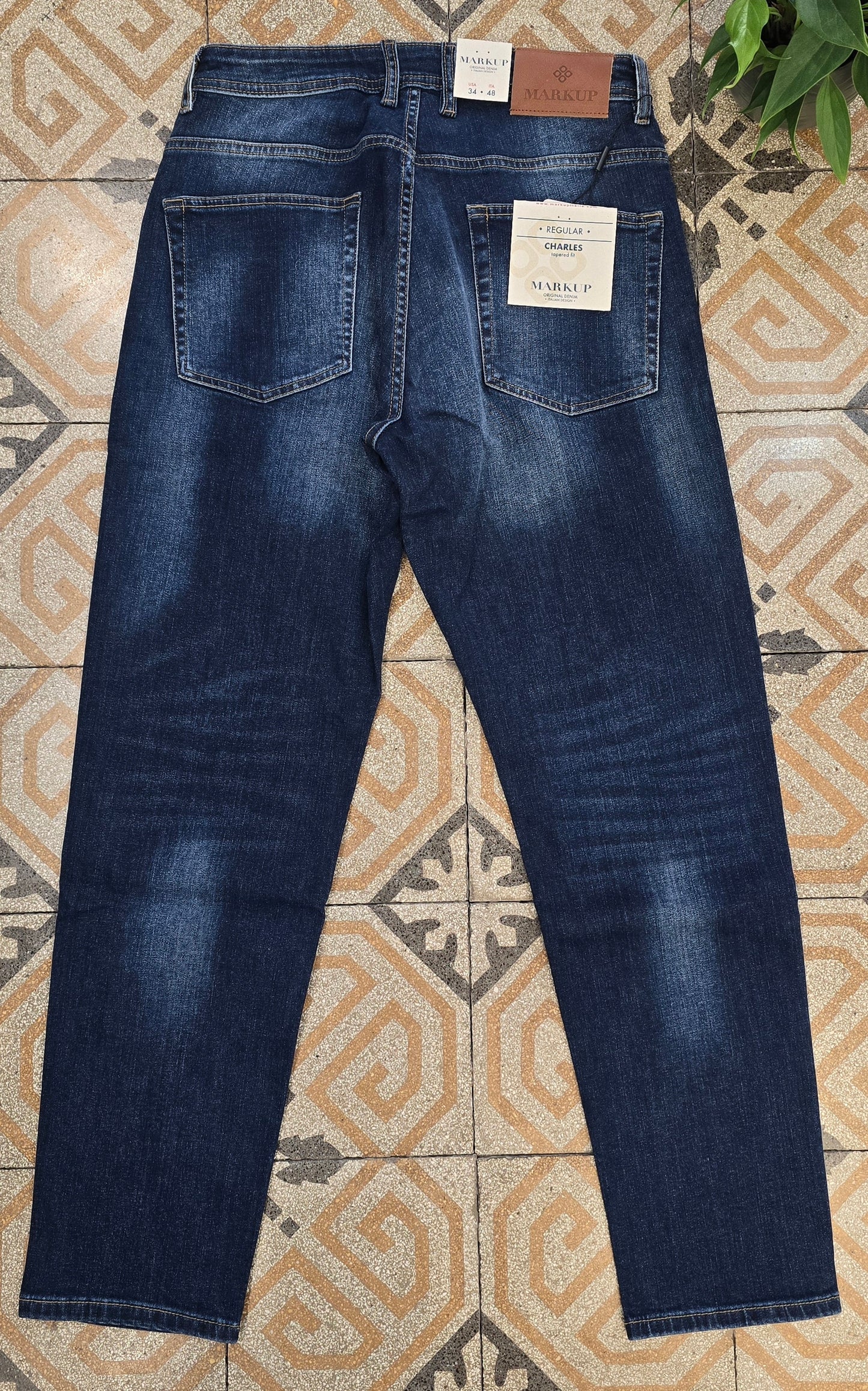 Jeans Elasticizzato Blu Scuro Regular Fit