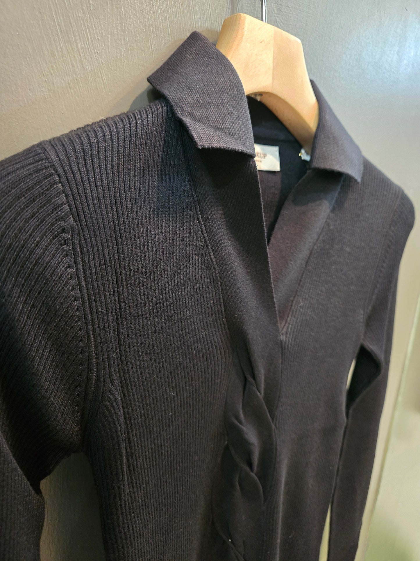 Maglia Costine Treccia Verticale Davanti Polo