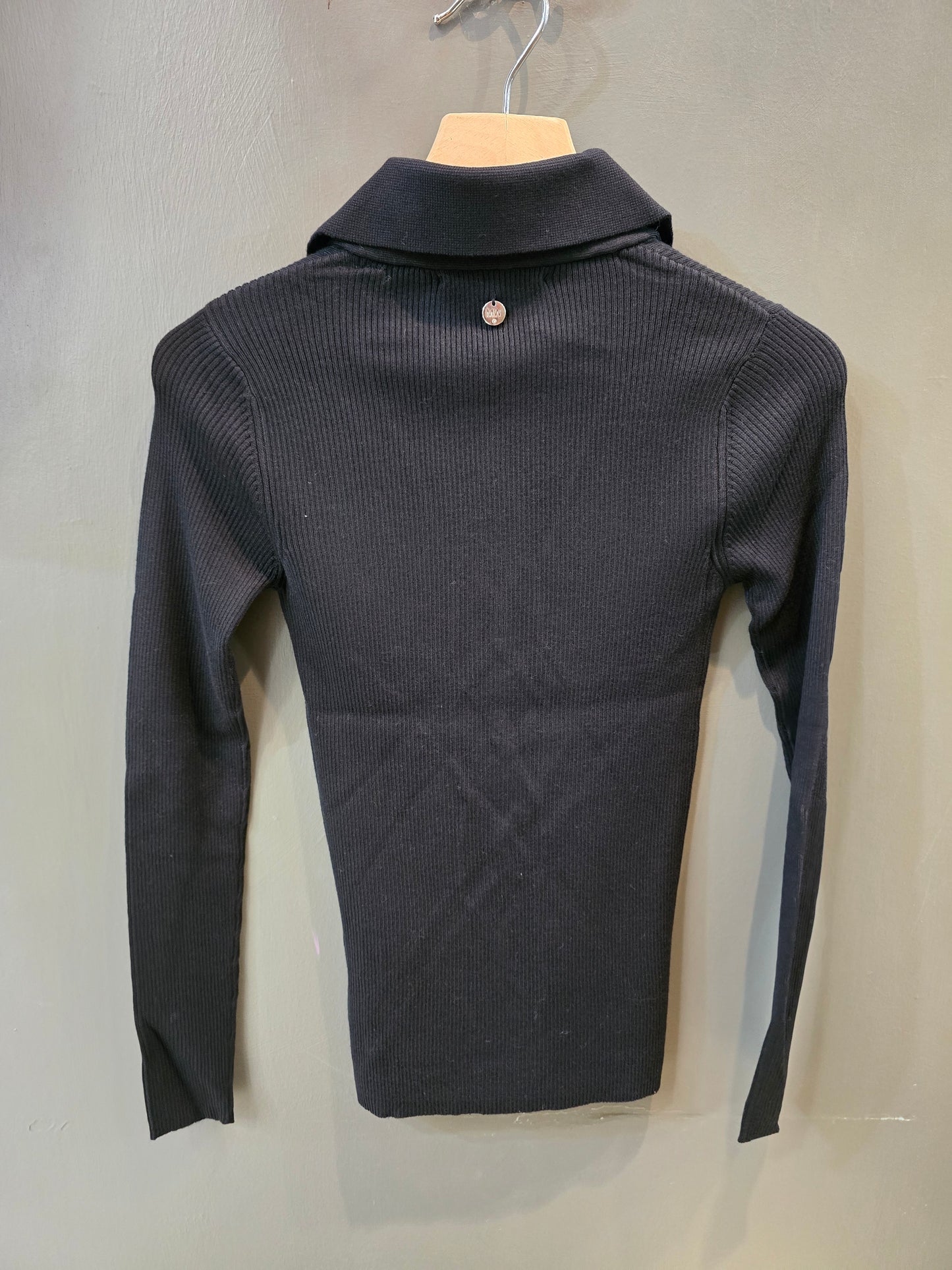 Maglia Costine Treccia Verticale Davanti Polo