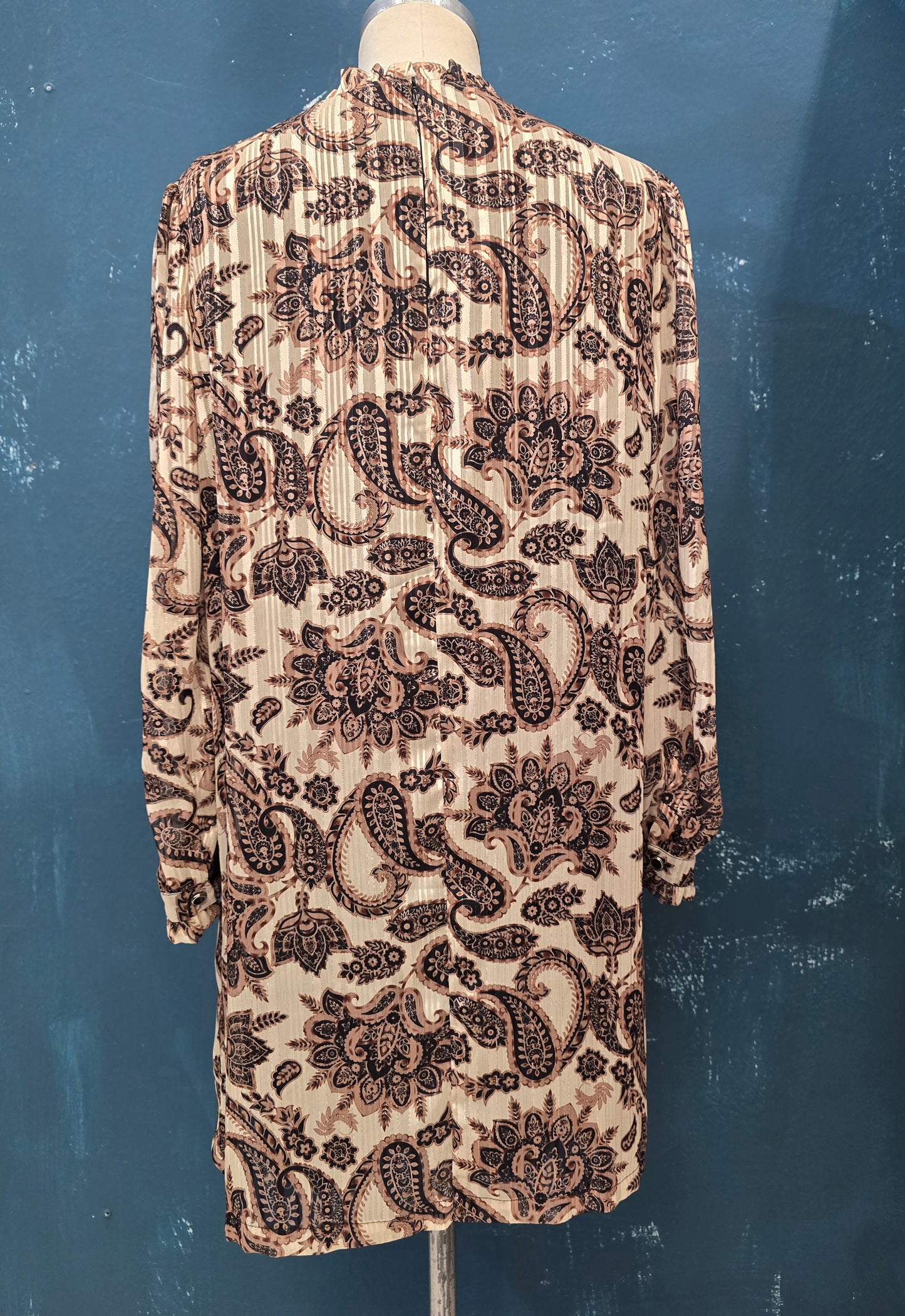 Abito Fantasia Tessuto Plissettato Tunichetta Ginocchio Taglia 42