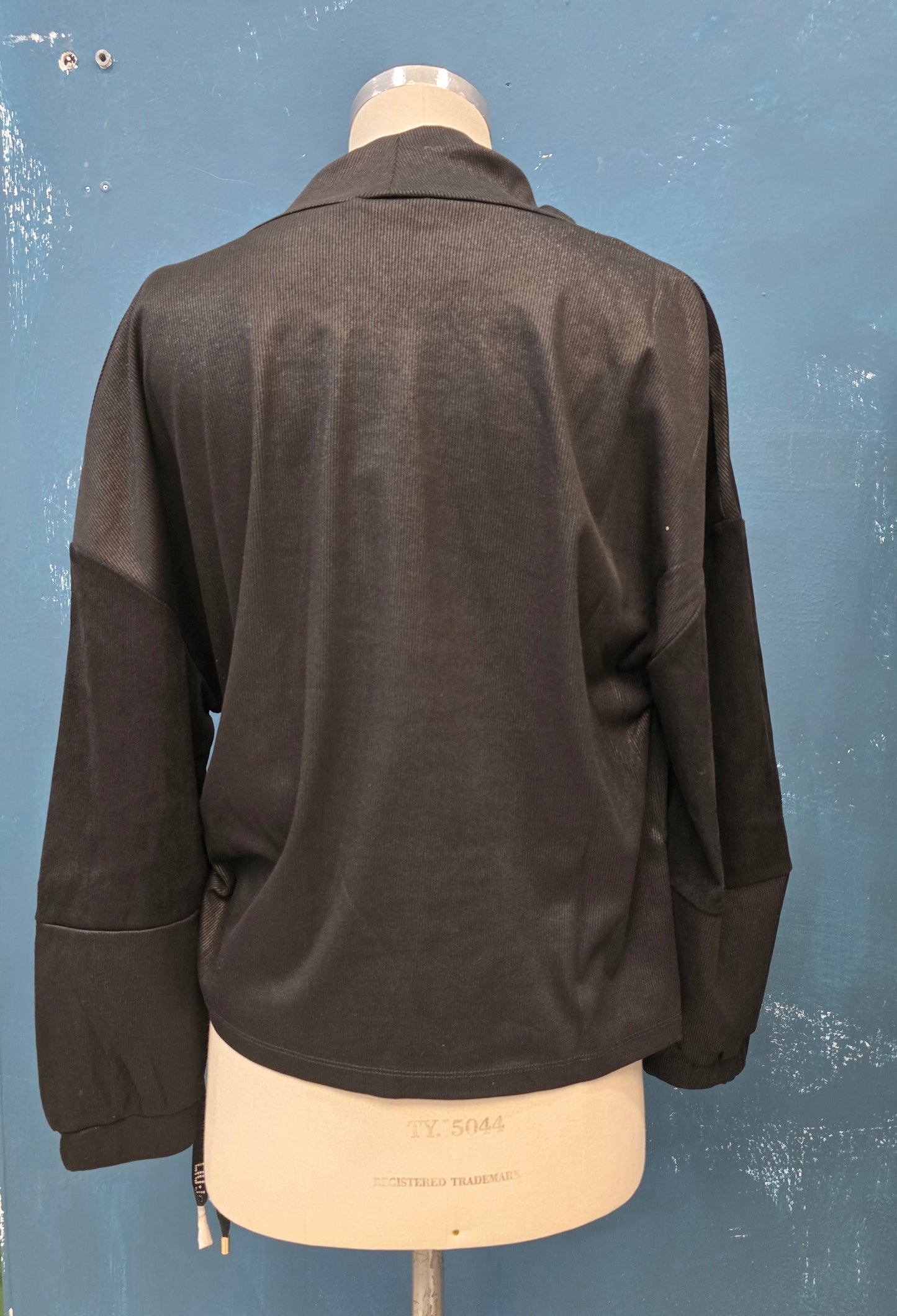 Felpa Morbida Collo Anello Arricciatura Fianco Nero Taglia 42