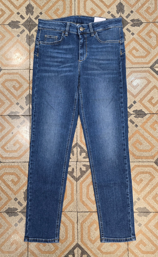 Jeans Elasticizzato Skinny Blu Medio Taglia 42