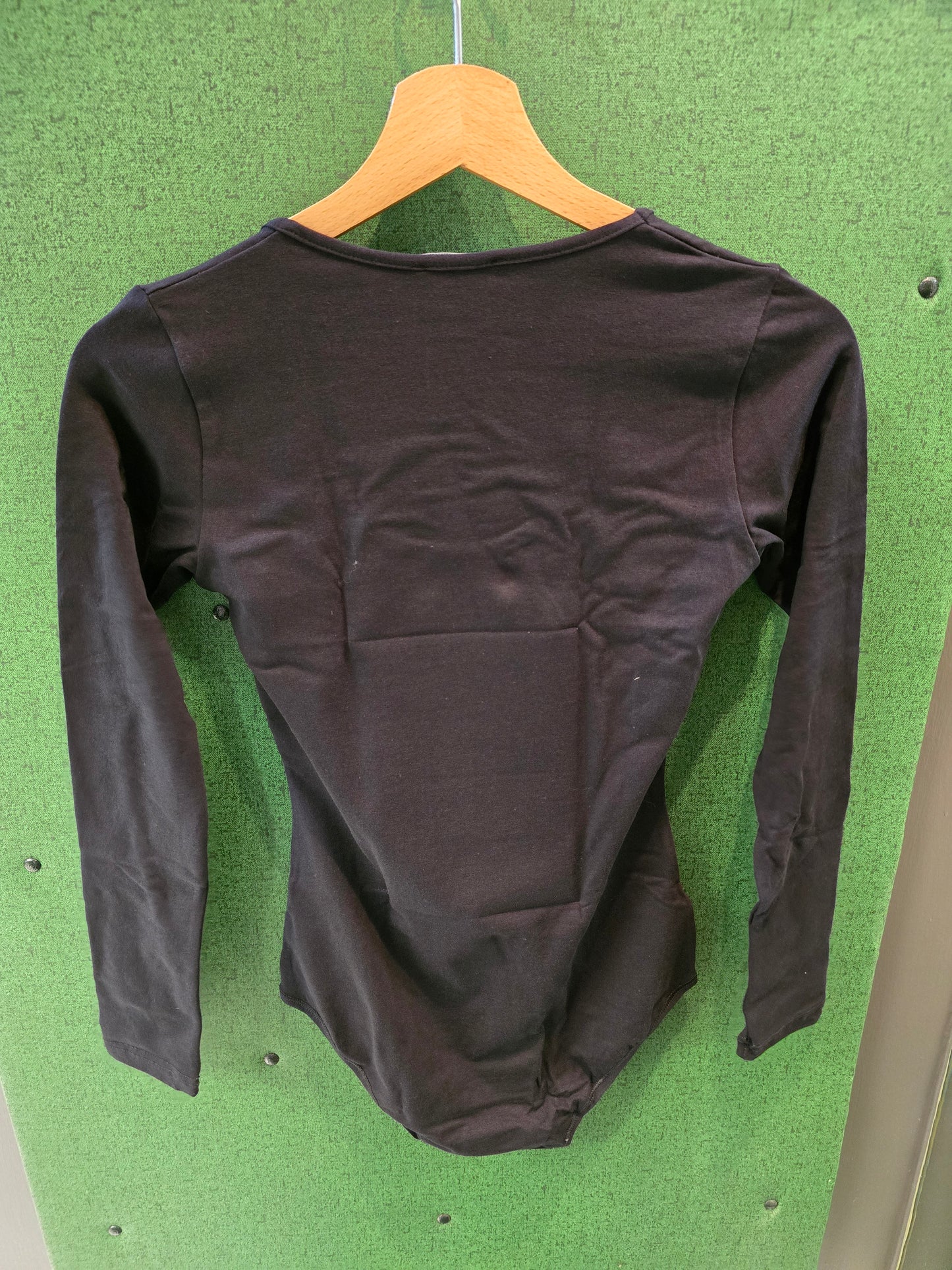 Body Caldo Cotone Scollatura Rotonda Aderente Nero