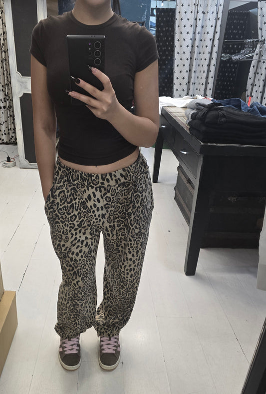 Pantalone Felpa Cotone Felpato Ovetto Elastico Vita