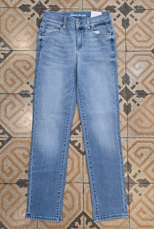 Jeans Elasticizzato Dritto Regular Fit Blu Chiaro Taglia 42