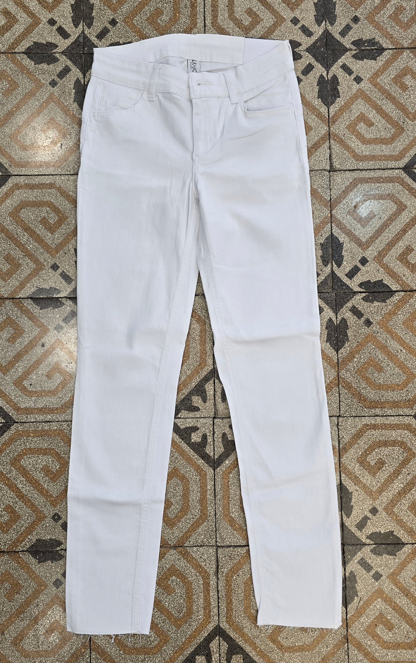 Jeans Elasticizzato Skinny Bianco Taglia 25
