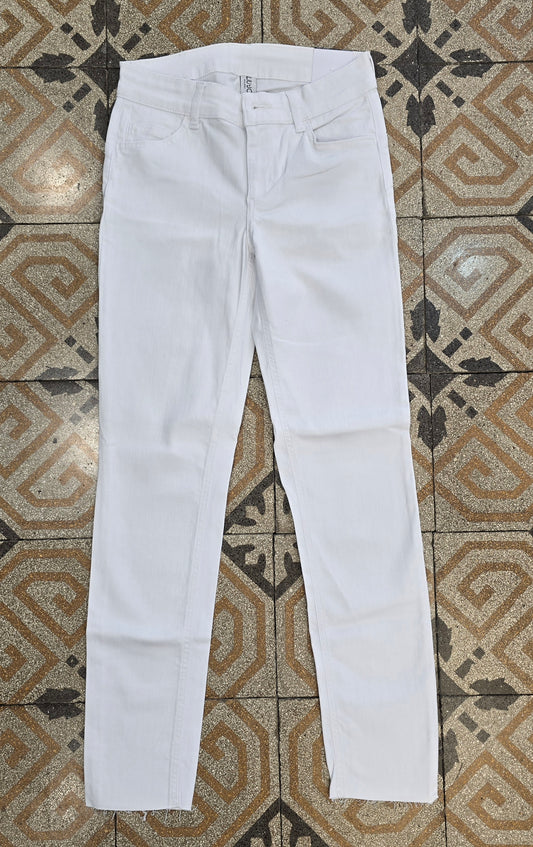 Jeans Elasticizzato Skinny Bianco Taglia 25