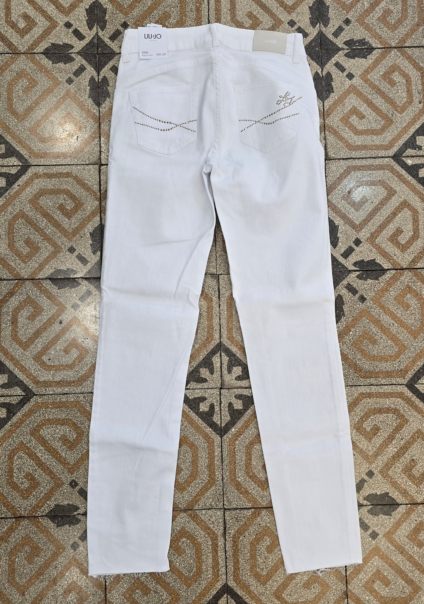 Jeans Elasticizzato Skinny Bianco Taglia 25