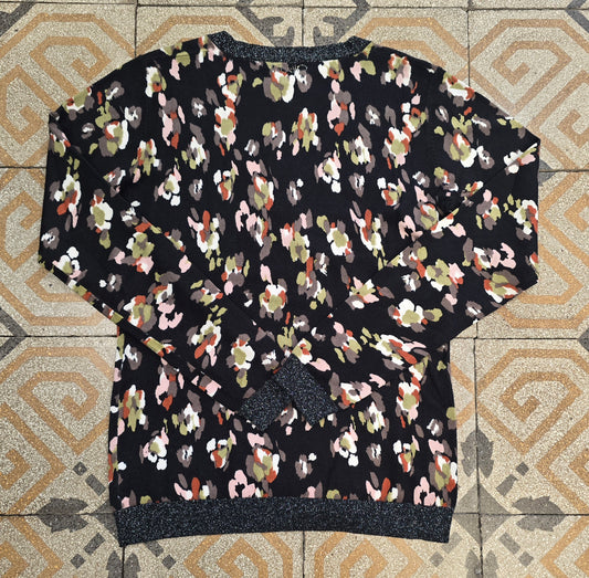 Maglia Viscosa Fantasia Floreale Scollatura V Taglia 42