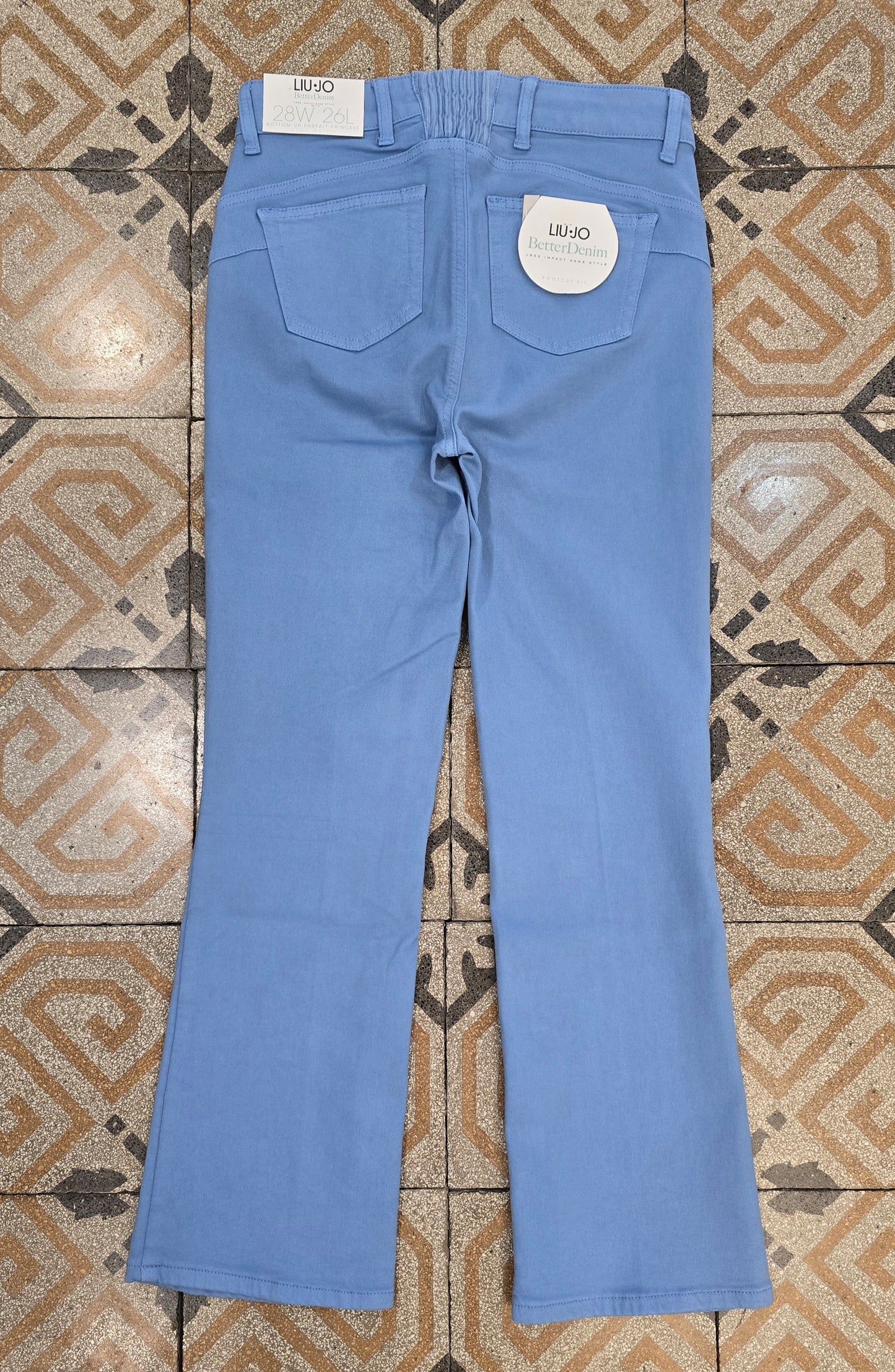 Jeans Elasticizzato Denim Colorato Azzurro Zampetta Taglia 42