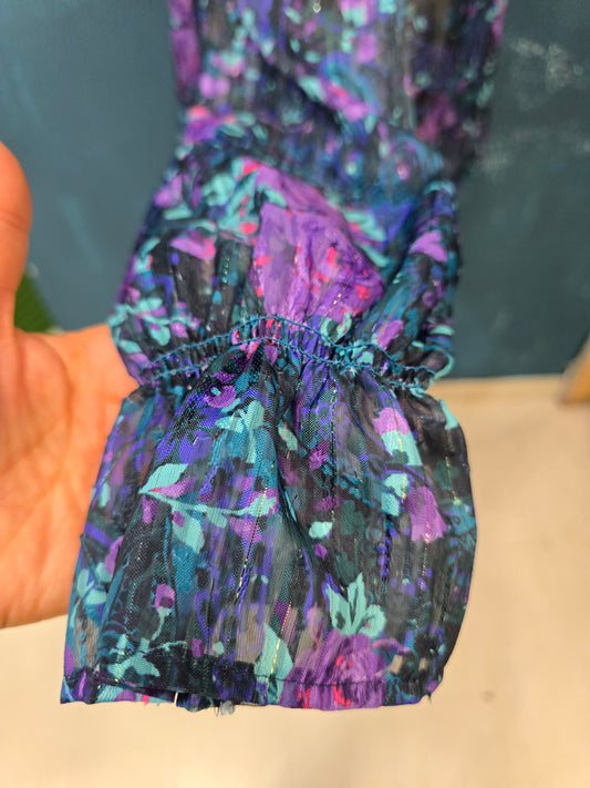 Blusa Fantasia Floreale Scollo V Taglia 42