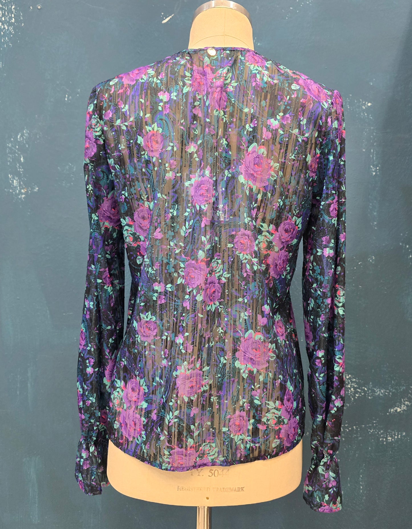 Blusa Fantasia Floreale Scollo V Taglia 42