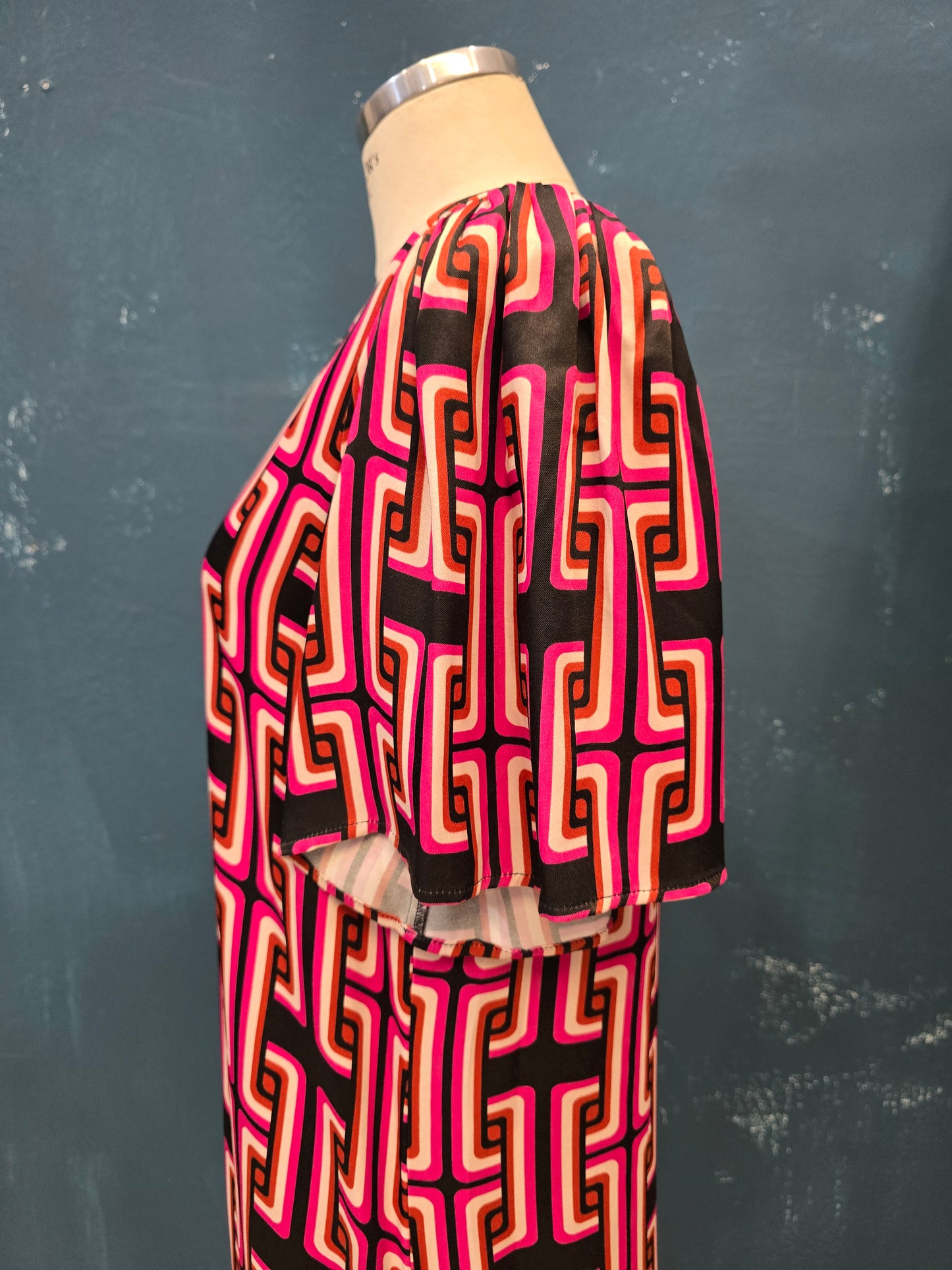 Abito Raso Optical Tunica Mezza Manica Gala Taglia 42