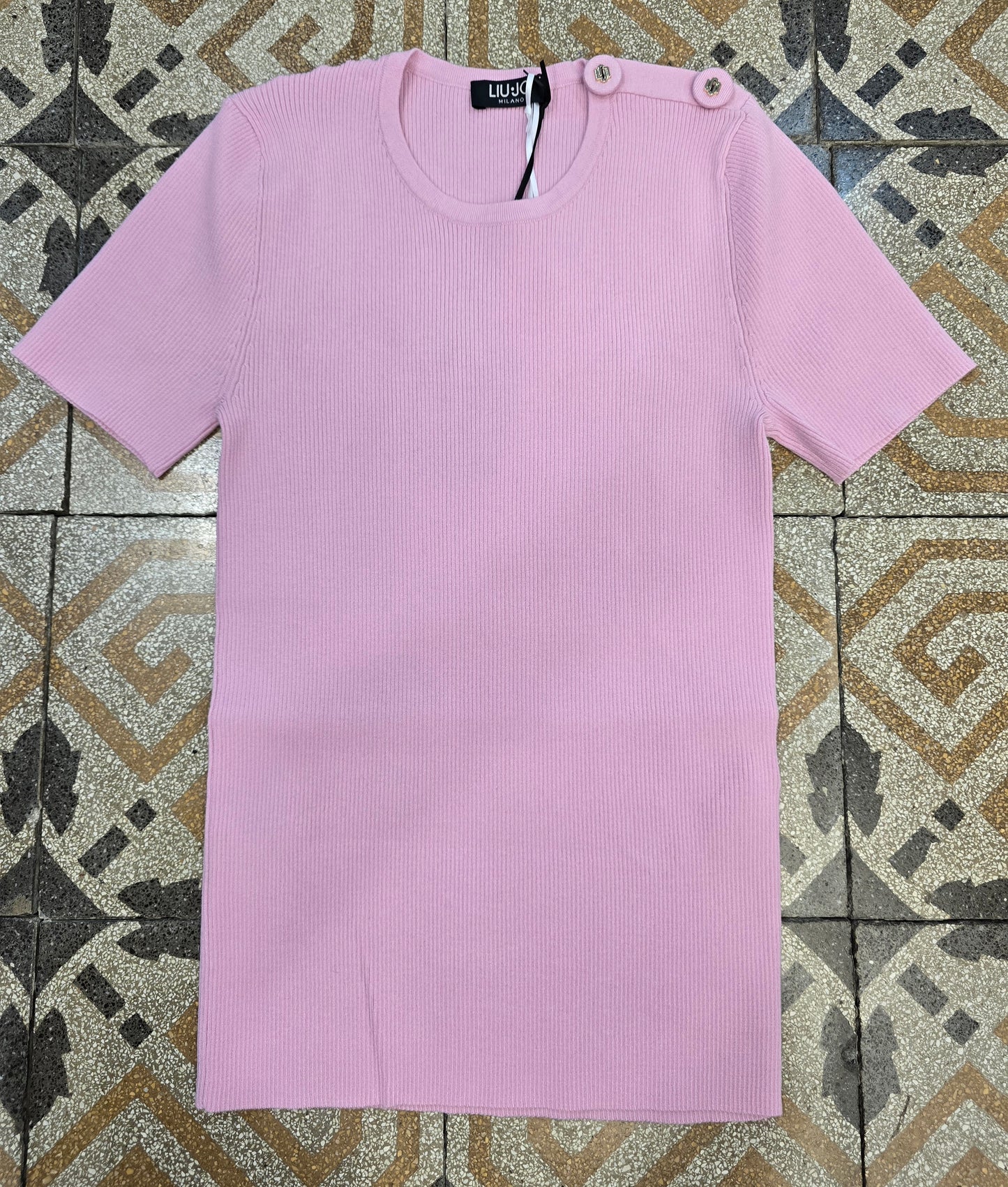 T-Shirt Maglia Viscosa Costine Taglia 42