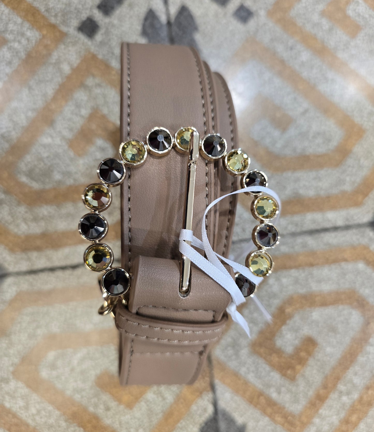 Cintura Ecopelle Nude Fibbia Pietre Taglia Unica