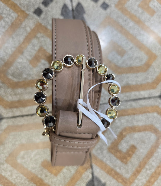 Cintura Ecopelle Nude Fibbia Pietre Taglia Unica