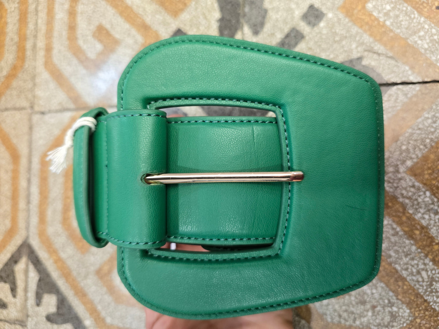 Cintura Ecopelle Verde Modello Alto Taglia Unica