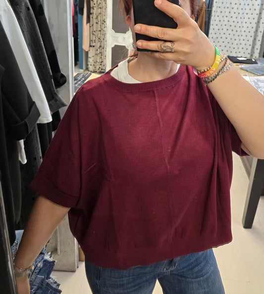 Maglia Over Viscosa Mano Calda Mezza Manica Grande