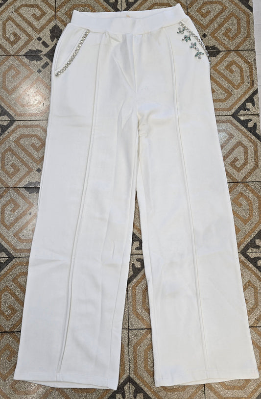 Pantafelpa Cotone Felpato Pietre Tasche Palazzo