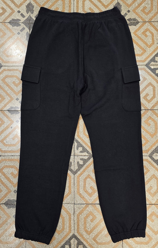 Pantafelpa Cargo Tasche Laterali Elastico Fondo Nero