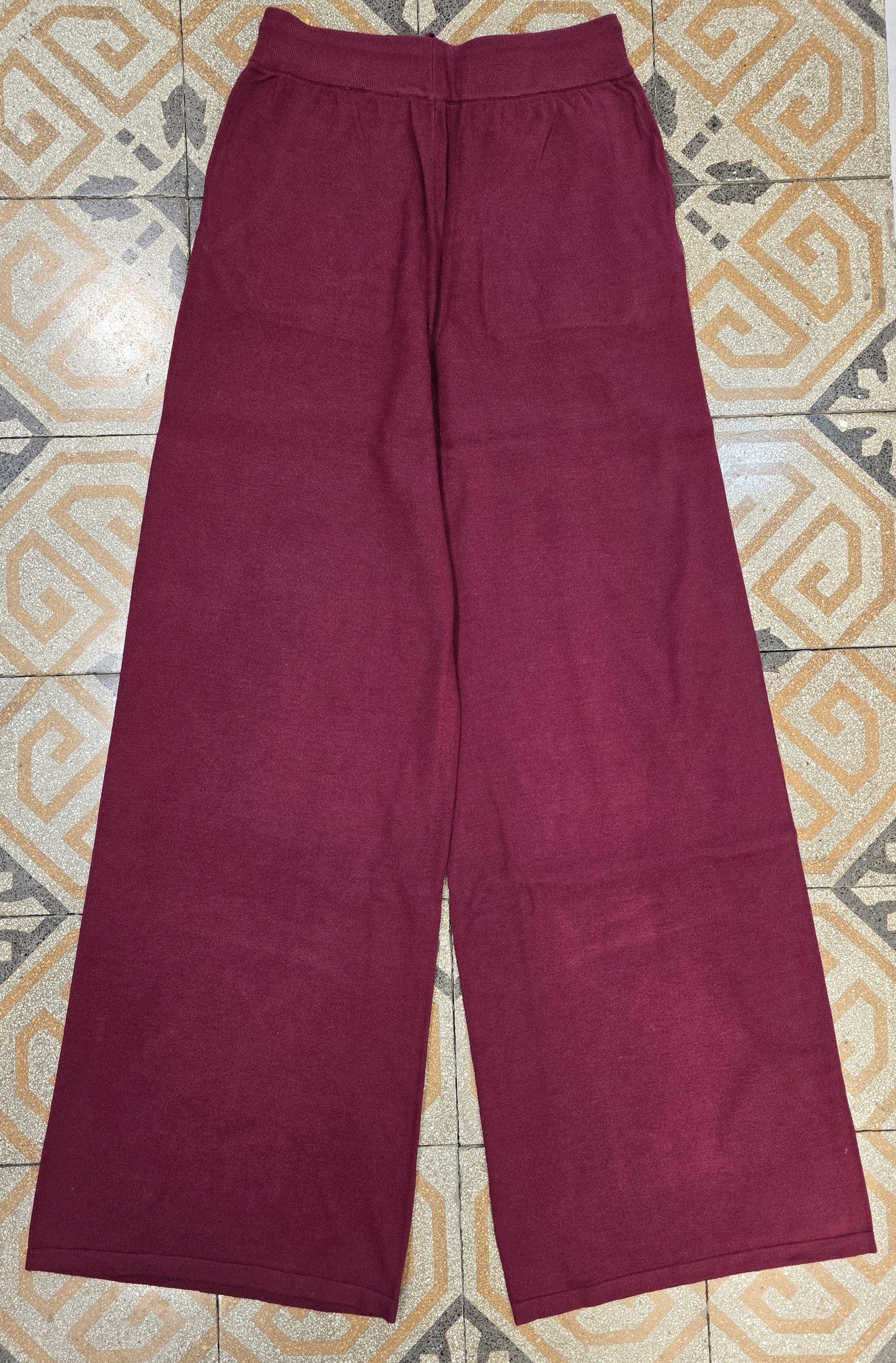 Pantalone Maglia Viscosa Mano Calda Coulisse Palazzo