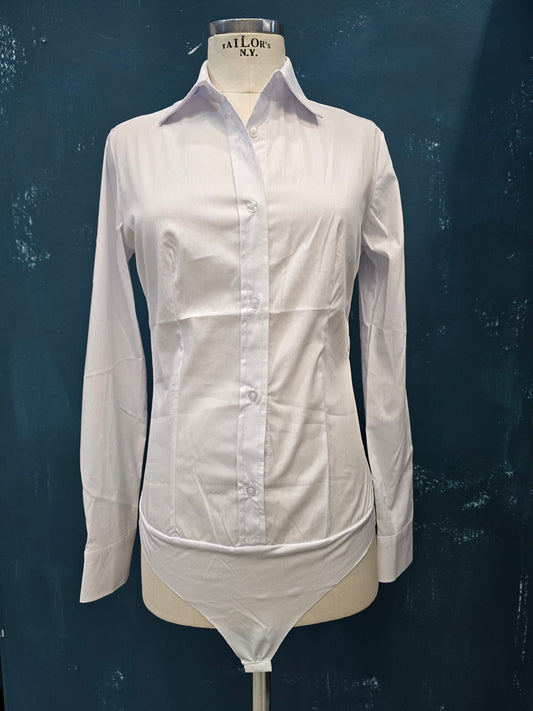 Camicia Body Cotone Slim Bianco Taglia Unica