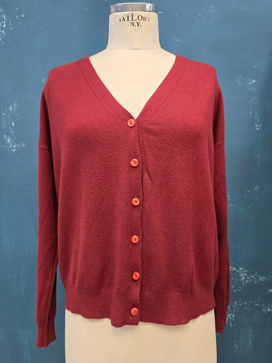 Cardigan Viscosa Mano Calda Scollo V