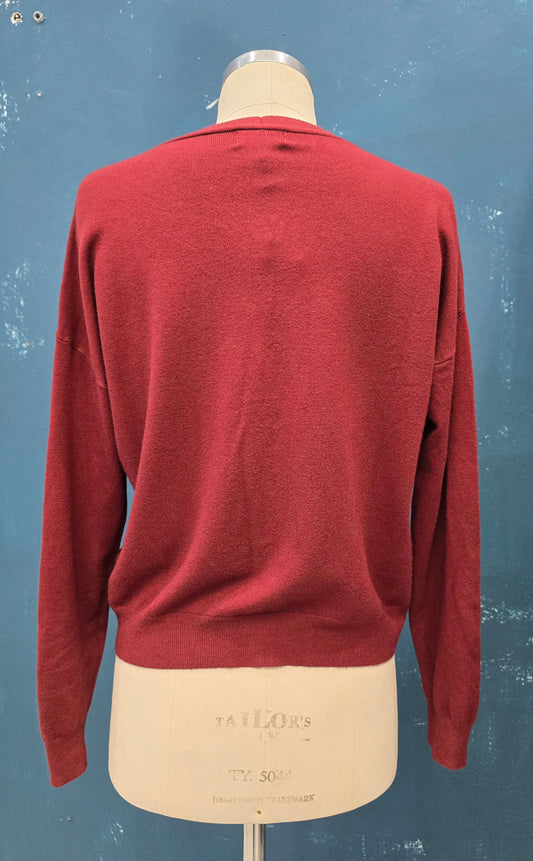 Cardigan Viscosa Mano Calda Abbottonato Scollo V