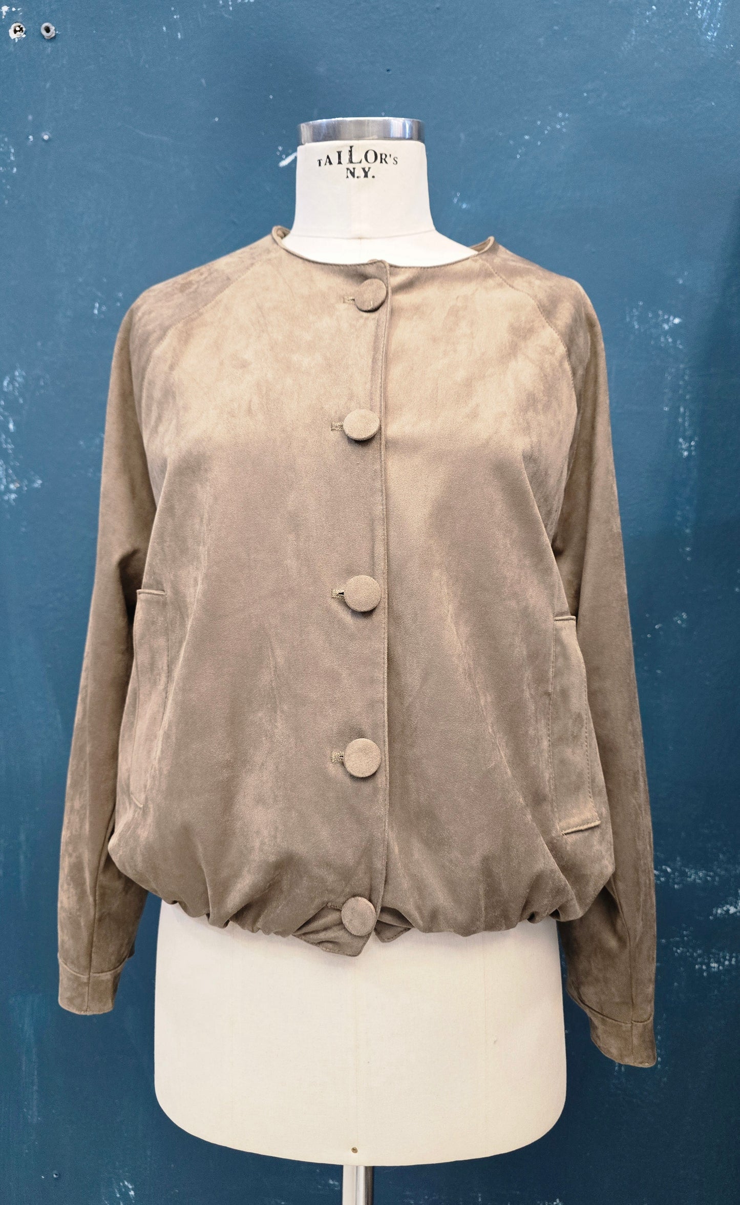 Bomber Suede Ecologico Bottoni