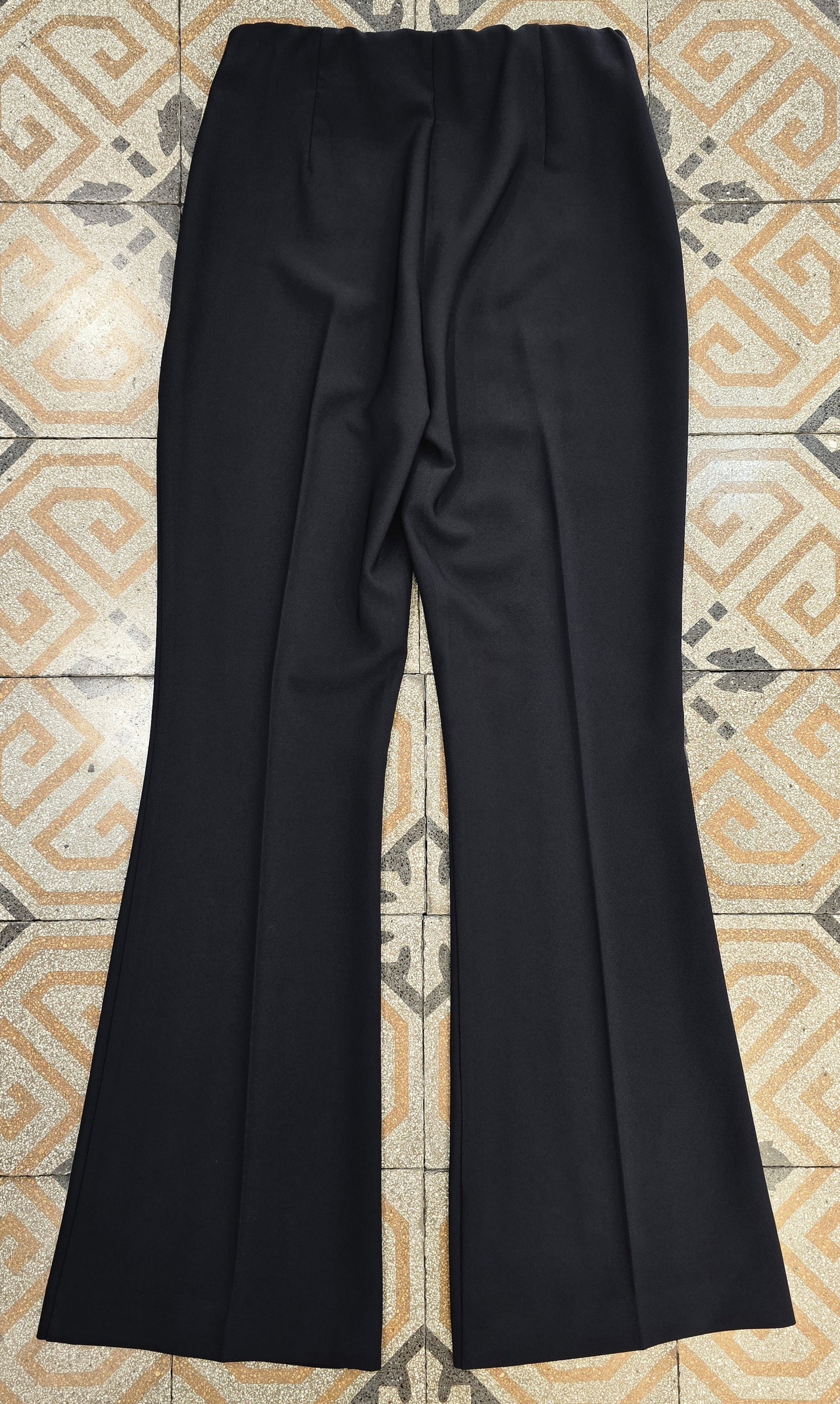 Pantalone Zampa Zip Laterale Nero