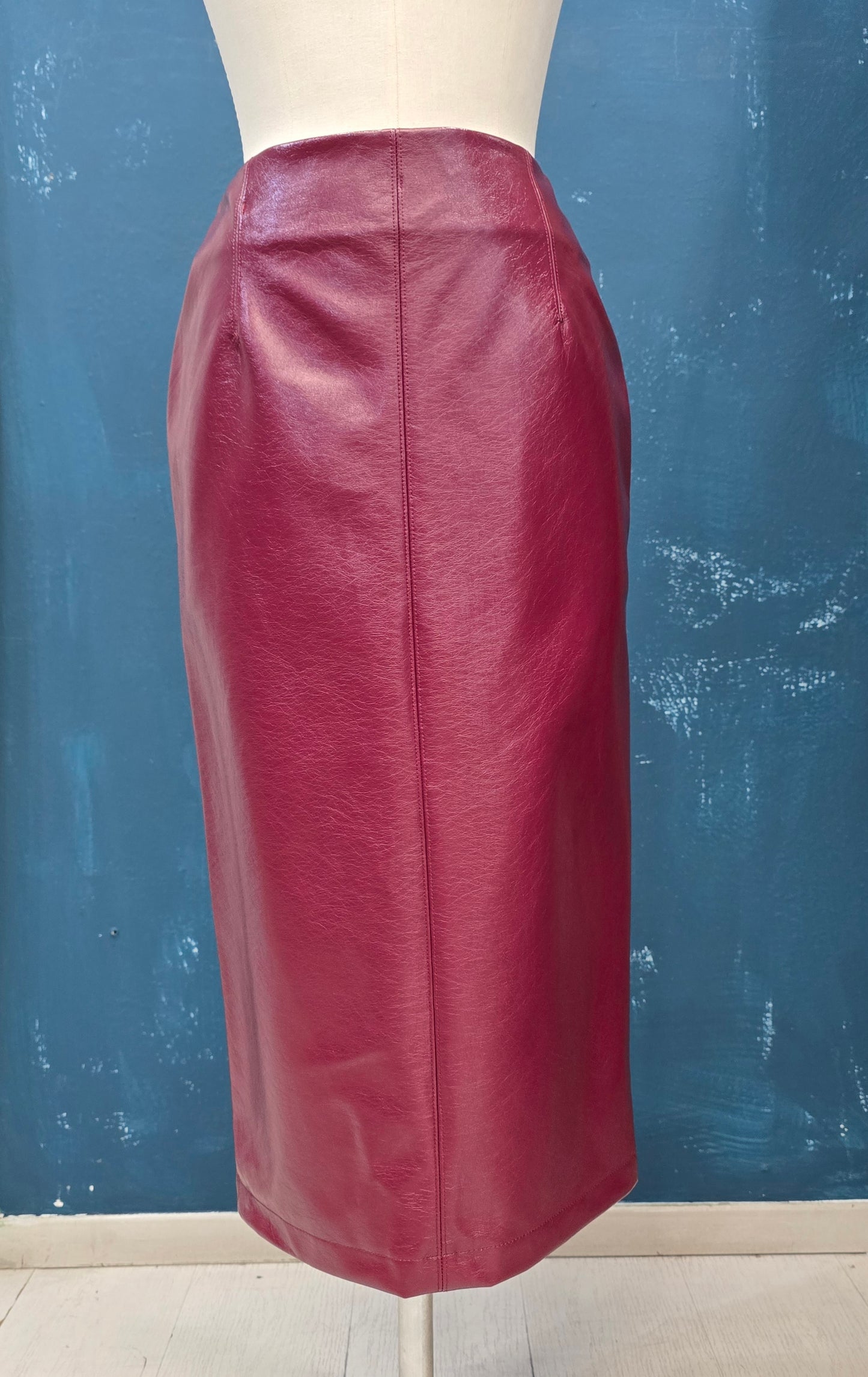 Gonna Ecopelle Longuette Spacco Dietro Taglia Unica