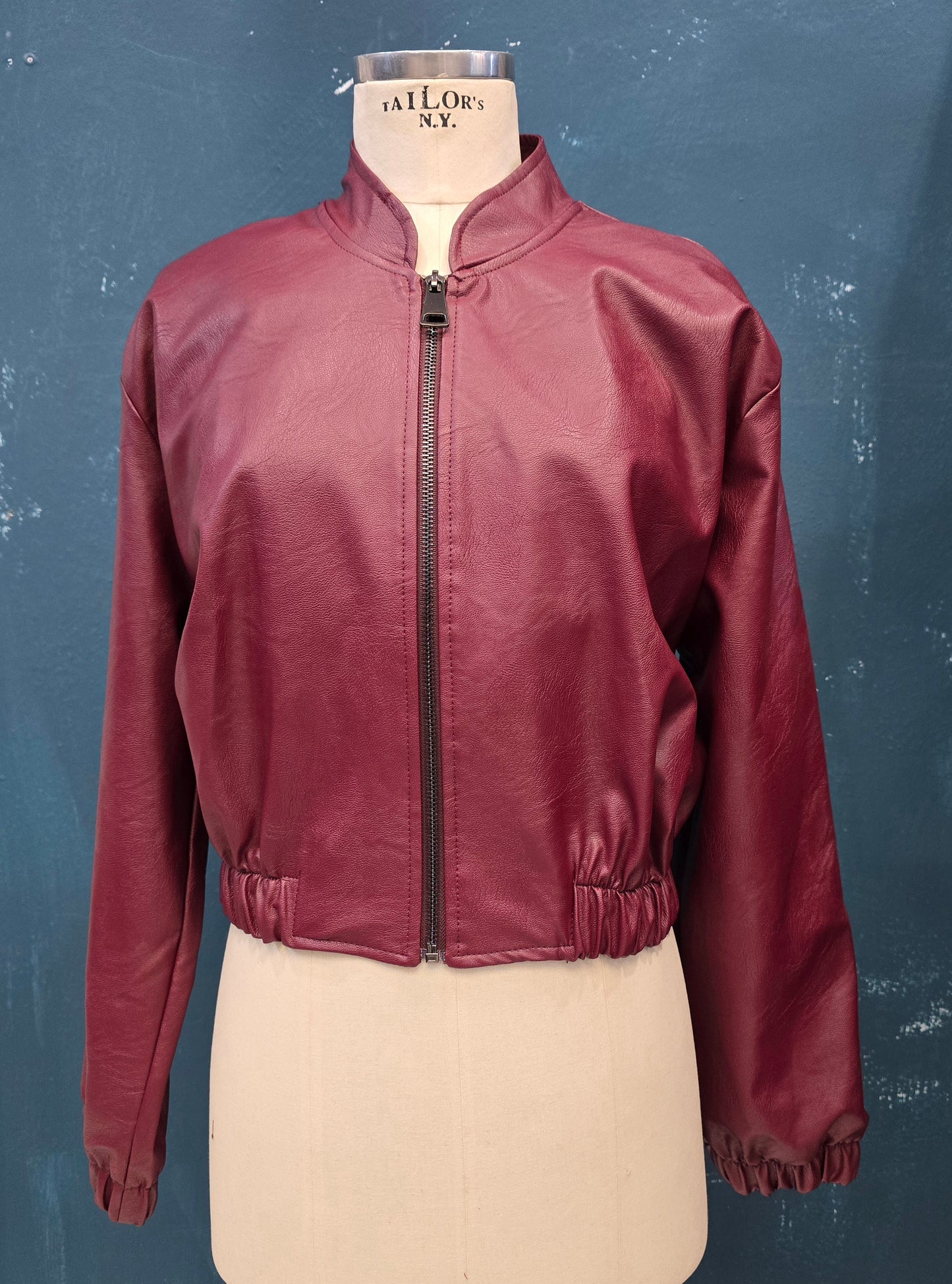 Bomber Ecopelle Bordeaux Taglia Unica