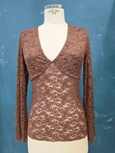 Carica l&#39;immagine nel visualizzatore di Gallery, Maglia Pizzo Elasticizzata Scollo V Manica Svasata
