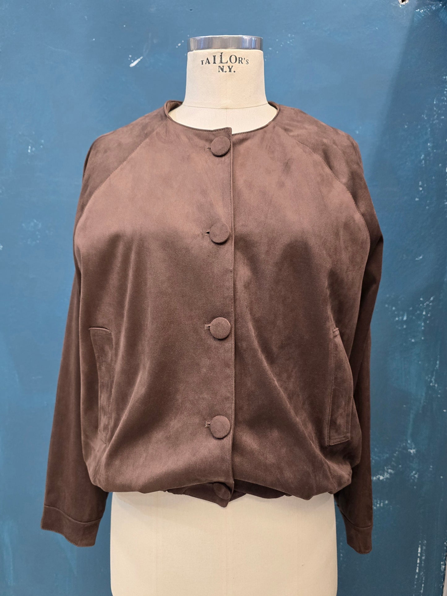 Bomber Suede Ecologico Bottoni