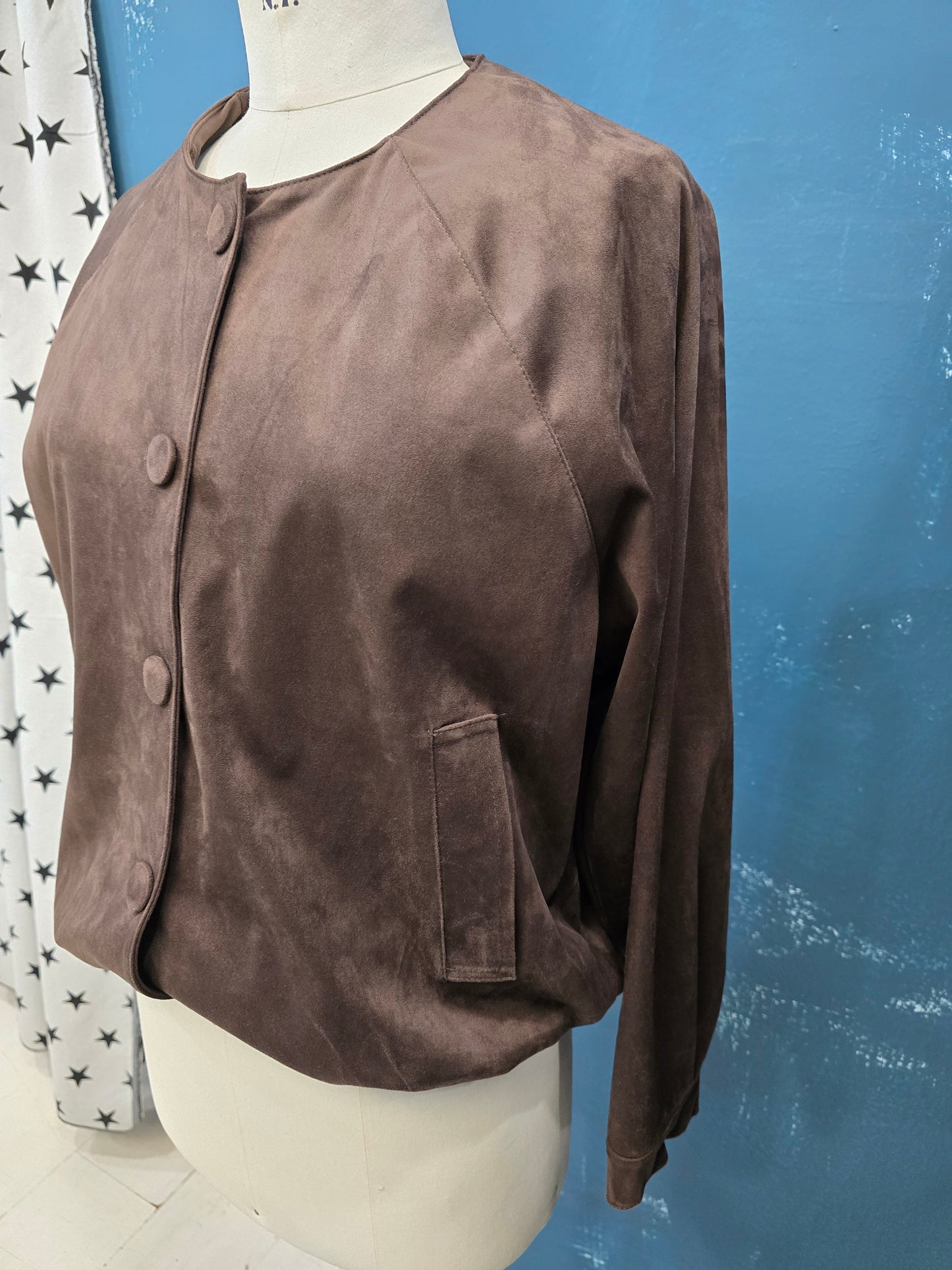 Bomber Suede Ecologico Bottoni