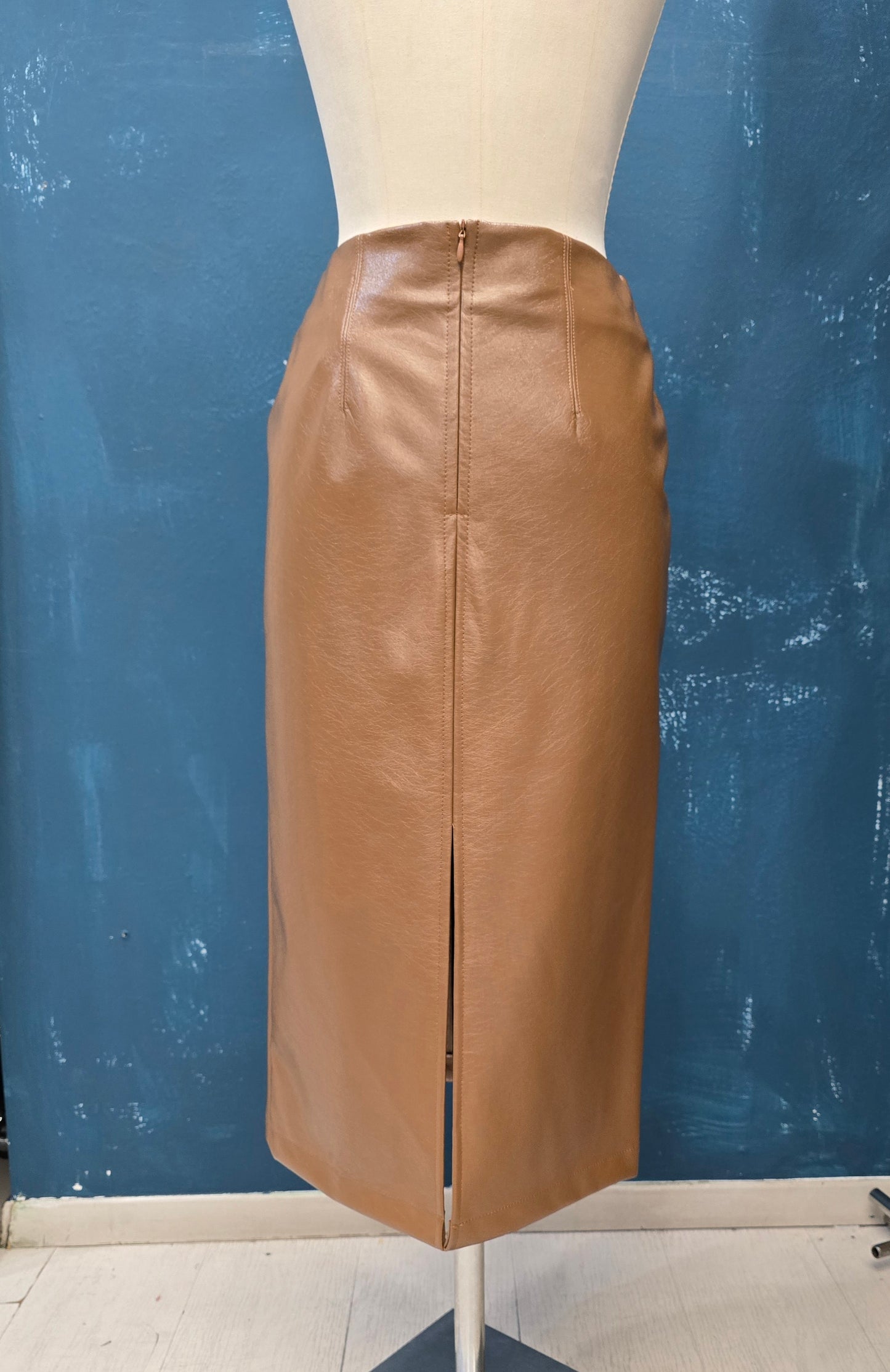 Gonna Ecopelle Longuette Spacco Dietro Taglia Unica