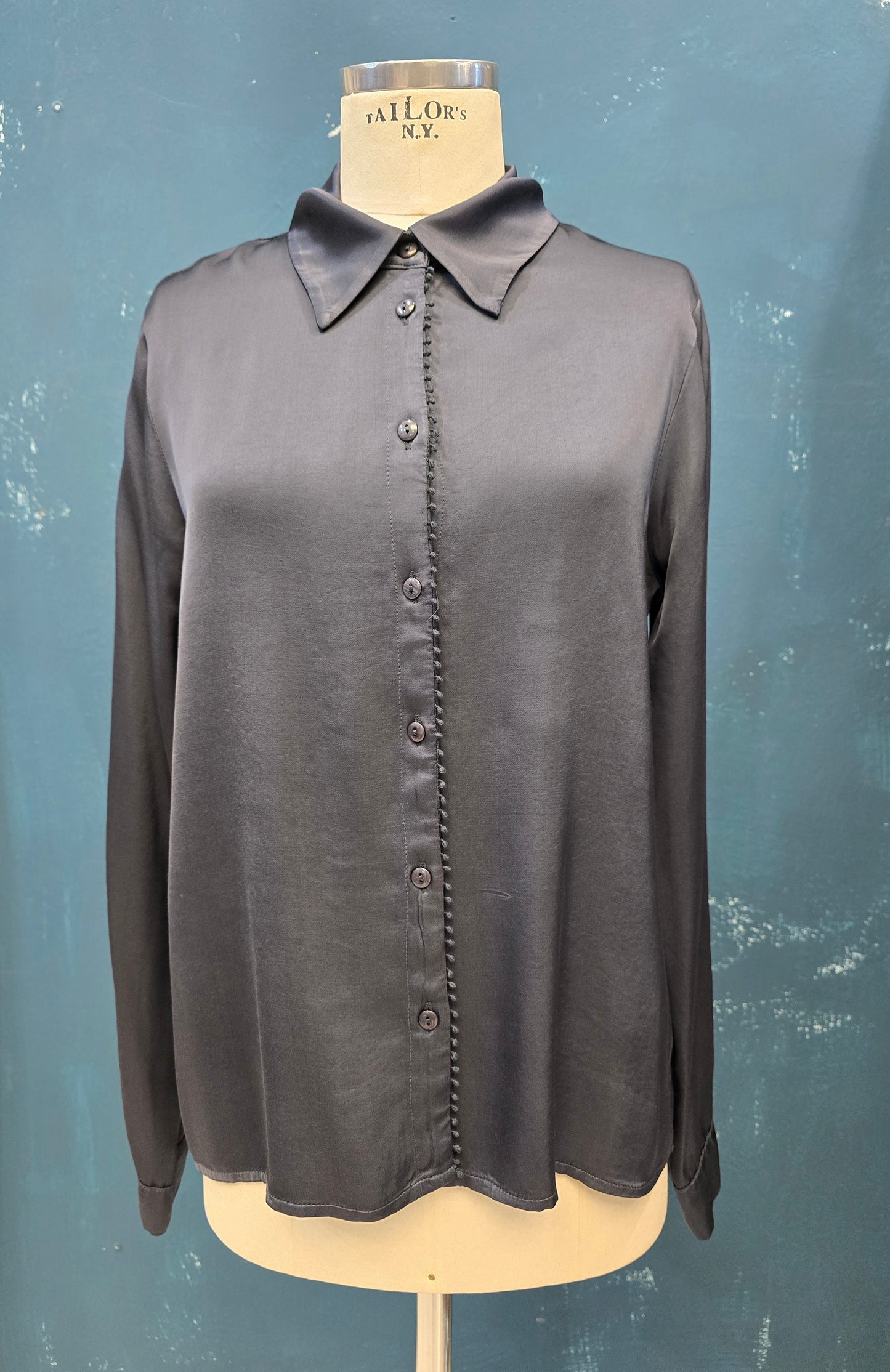 Camicia Raso Blu Taglia M