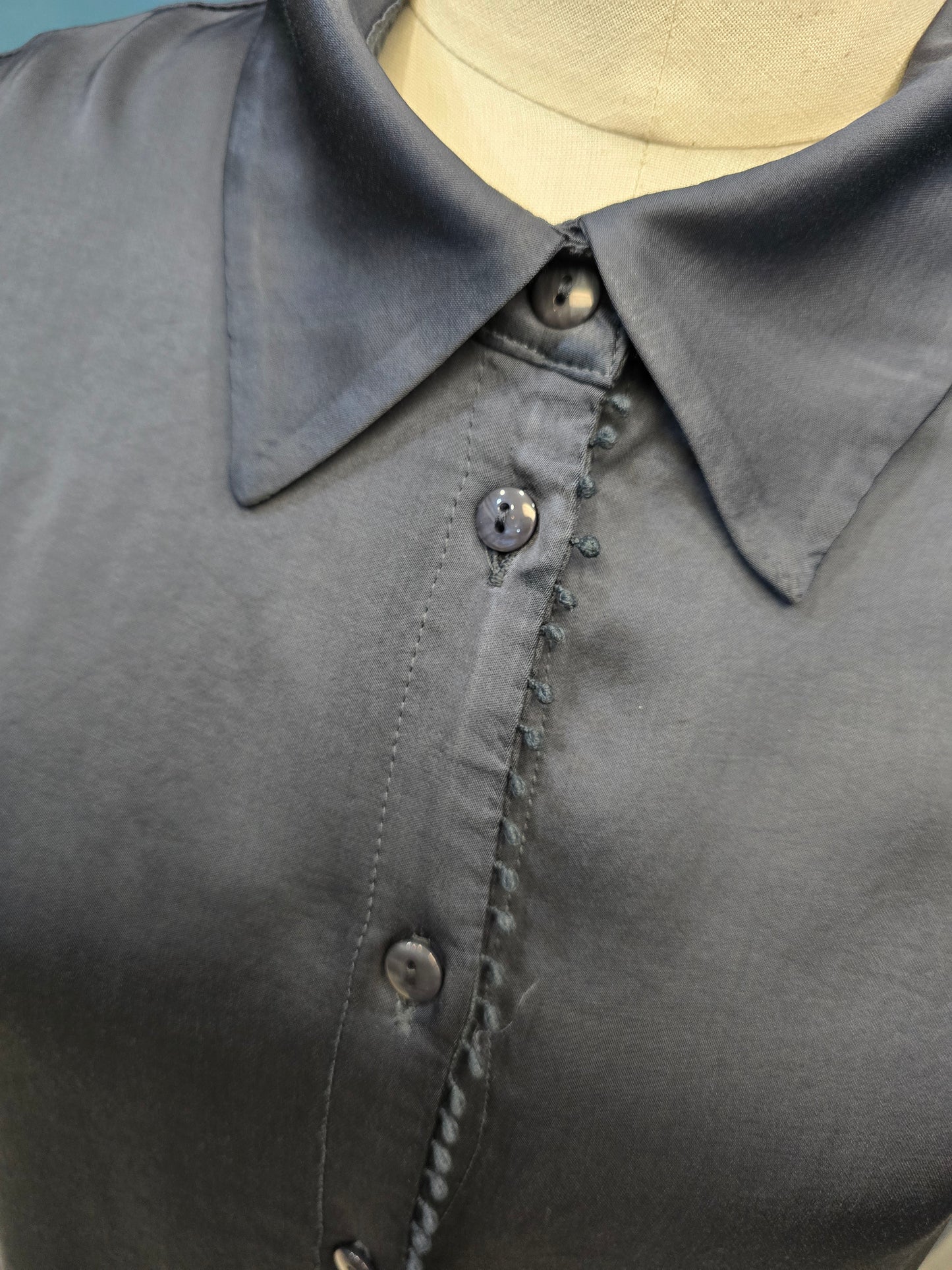 Camicia Raso Blu Taglia M