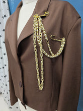 Carica l&#39;immagine nel visualizzatore di Gallery, Giacca Bomber Spilla Oro Spalline Imbottite Oversize
